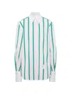 Thom Browne Striped Oversized Shirt In Multi