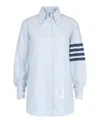 Thom Browne Striped Oxford 4-bar Oversized Shirt In Blue