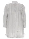 Thom Browne Multicolor Striped Shirt Dress In White