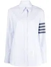 THOM BROWNE STRIPED OXFORD SHIRT WITH POINTED COLLAR