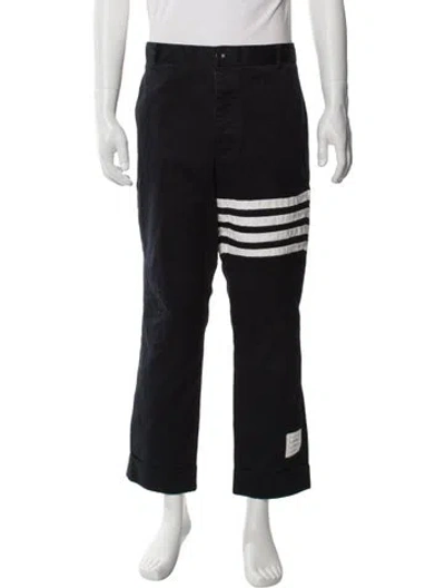Pre-owned Thom Browne Striped Pants In Black