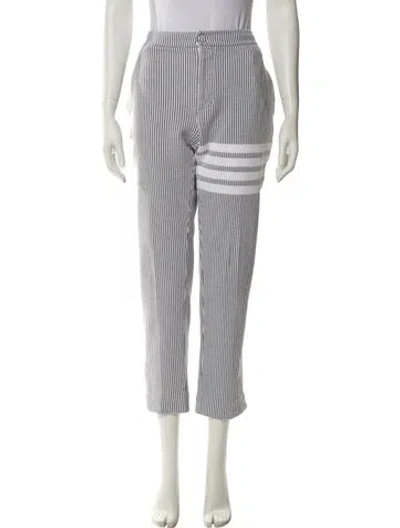 Pre-owned Thom Browne Striped Pants In Gray