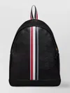 Thom Browne Striped Pattern Leather Backpack In Black