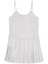 Thom Browne Adjustable Straps Pleated Minidress In Grey