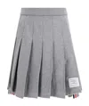 Thom Browne Striped Pleated Miniskirt In Gray