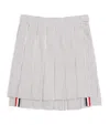 THOM BROWNE STRIPED PLEATED SKIRT