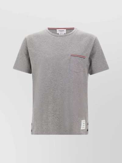 Thom Browne Patch Pocket T-shirt In Blue