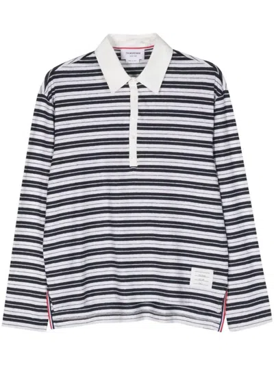 Thom Browne Striped Polo Shirt In Multi
