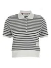 Thom Browne Striped Textured-knit Polo Shirt In Multicolour