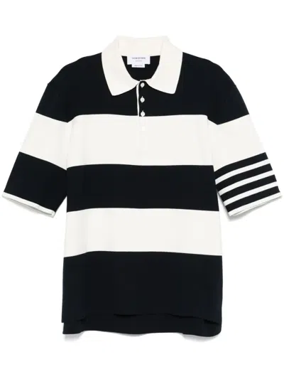 THOM BROWNE STRIPED POLO SHIRT