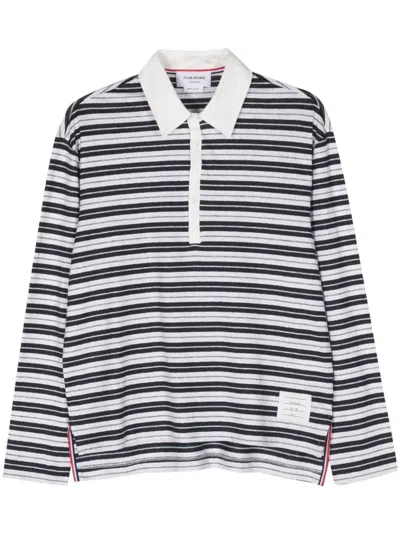 Thom Browne Striped Polo T-shirt In Multi