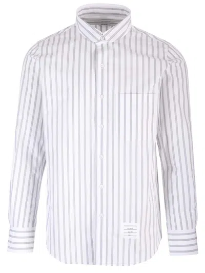 Thom Browne White Striped Shirt In 035 Med Grey