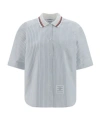 Thom Browne Striped Poplin Shirt In Multi