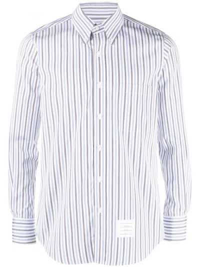 THOM BROWNE STRIPED POPLIN SHIRT