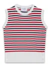 Thom Browne Striped Rib-knit Sleeveless Top In Red