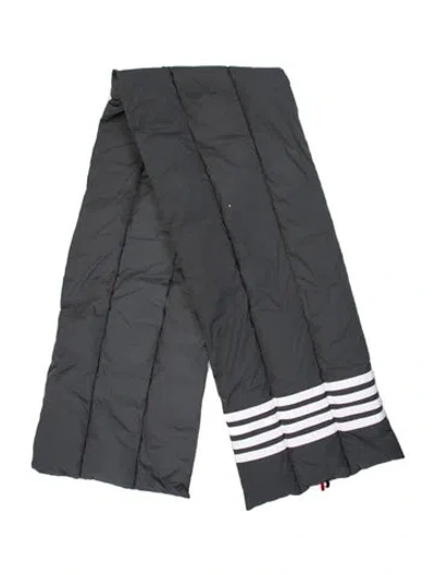 Pre-owned Thom Browne Striped Scarf In Gray