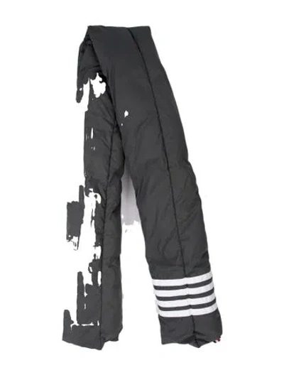 Pre-owned Thom Browne Striped Scarf In Grey
