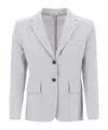 Thom Browne Thom E Women's Seersucker Single-breasted Jacket In White