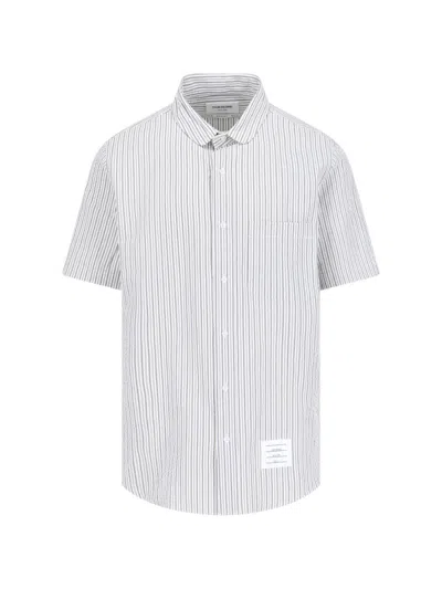 THOM BROWNE STRIPED SHIRT - GREY