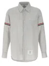 Thom Browne Grey Vertical-stripe Long-sleeve Shirt