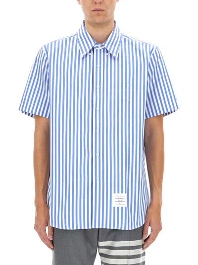 Thom Browne Striped Shirt In Blue