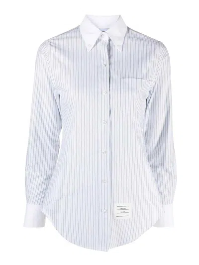 Thom Browne Striped Shirt In Dark Wash