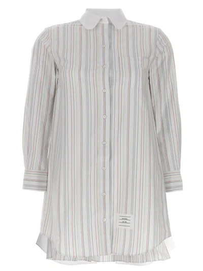 THOM BROWNE STRIPED SHIRT DRESS DRESSES MULTICOLOR