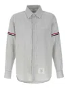 Thom Browne Grey Vertical-stripe Long-sleeve Shirt In Grey