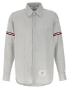 Thom Browne Grey Vertical-stripe Long-sleeve Shirt