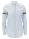 Thom Browne Striped Shirt With Colored Bands In Blue
