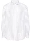 Thom Browne White Striped Shirt In White
