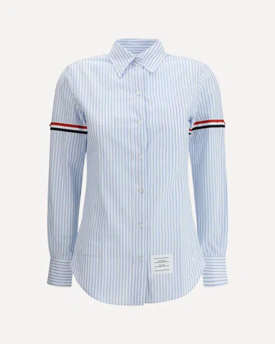 THOM BROWNE STRIPED SHIRT WITH COLORED BANDS