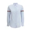 Thom Browne Striped Shirt With Colored Bands In Blue