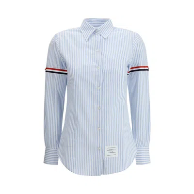 Thom Browne Striped Shirt With Colored Bands In Blue