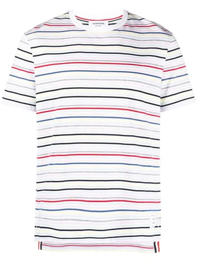 Thom Browne Striped Short-sleeve T-shirt In Multi-colour