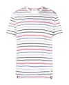 Thom Browne Striped Short-sleeve T-shirt In White