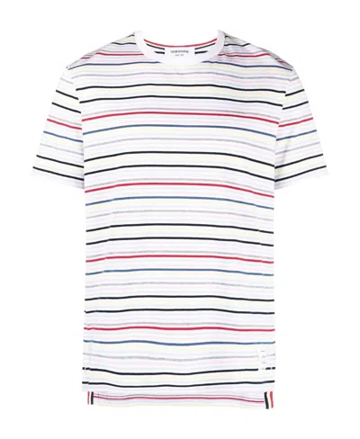 THOM BROWNE THOM BROWNE STRIPED CREWNECK T-SHIRT