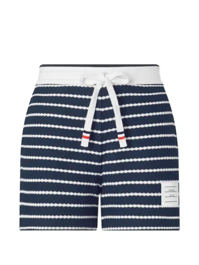 Thom Browne Striped Shorts In Blue