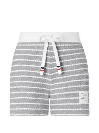 Thom Browne Striped Shorts In Gray