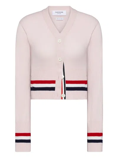 Thom Browne Schmaler Cardigan Mit Streifen In Pink