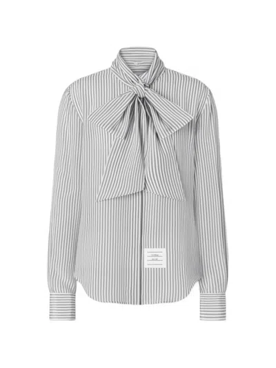 Thom Browne Striped Silk-satin Shirt In Multi