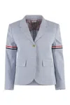 Thom Browne Woman Blazer Navy Blue Size 10 Cotton In Blue