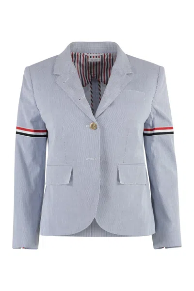 Thom Browne Striped Single-breasted Blazer For Women In Blue