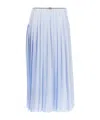 Thom Browne Awning Striped Poplin Funmix Pleated Skirt In Blue