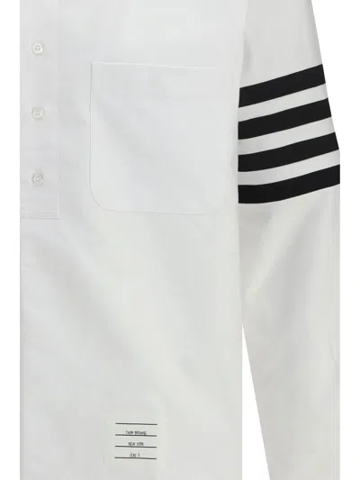 Thom Browne Striped Sleeve Cotton Shirt In White
