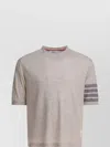 Thom Browne Striped Sleeve Wool Crew Neck T-shirt In Multi