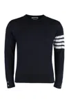 Thom Browne 4-bar Stripe Virgin Wool Jumper In Blue