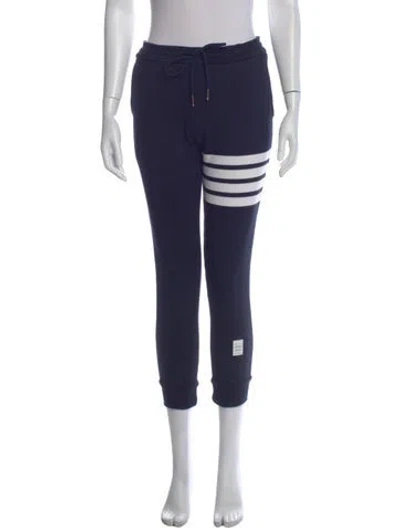Pre-owned Thom Browne Striped Straight Leg Pants In Blue