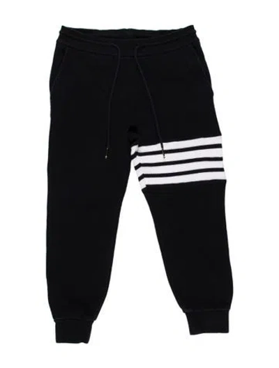 Pre-owned Thom Browne Striped Straight Leg Pants In Blue