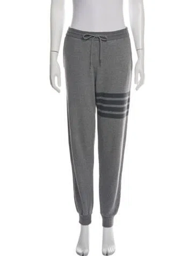 Pre-owned Thom Browne Striped Straight Leg Pants In Grey